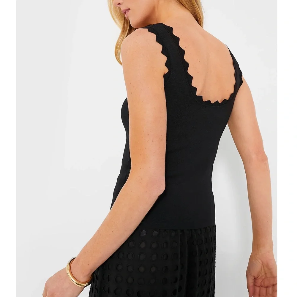 TUCKERNUCK Black Ric Rac Compression Tank - Picture 4 of 11